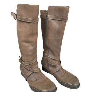 Miz Mooz Pauline Taupe Knee-High Riding Boots